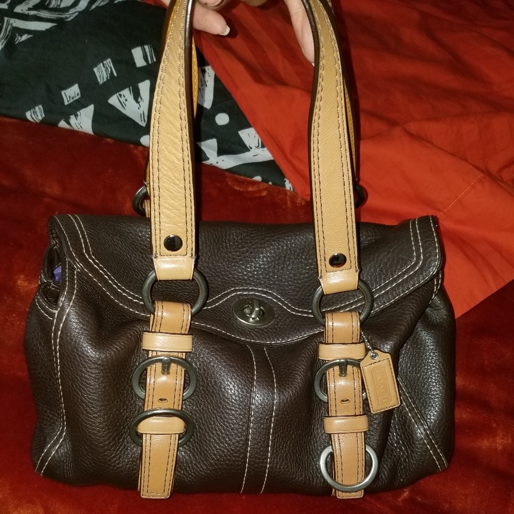 Vintage Leather Coach Handbag